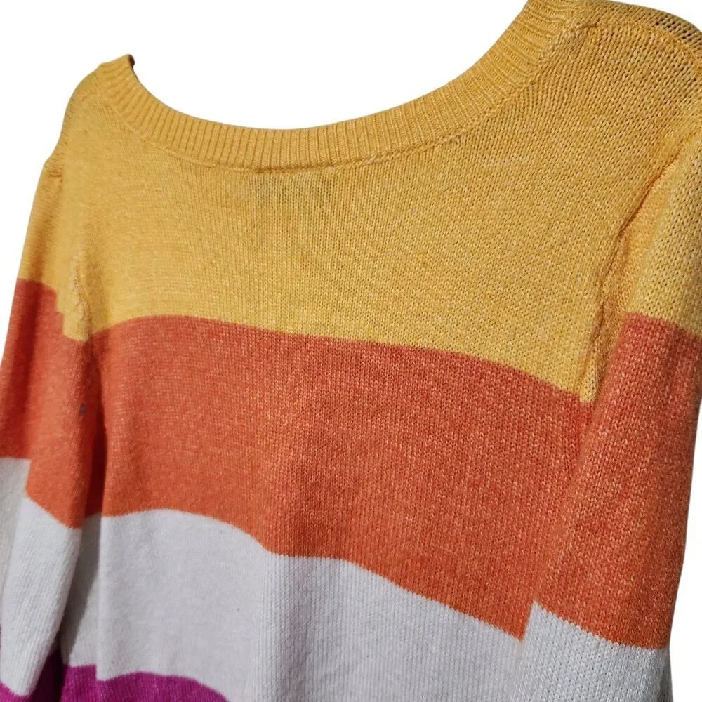 Lane Bryant Sweater Size 14/16 Striped Tunic Sweater Colorful - Picture 10 of 15